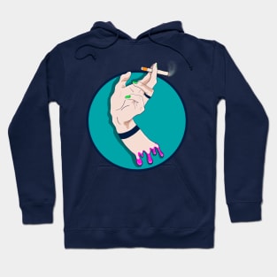 Hand with a cigarette art Hoodie